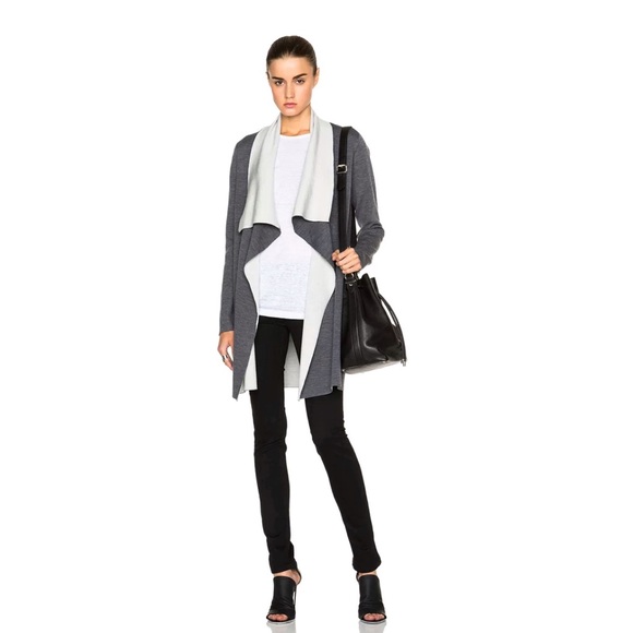 Vince Sweaters - VINCE Wool Blend Two Tone Drape Cardigan Sweater